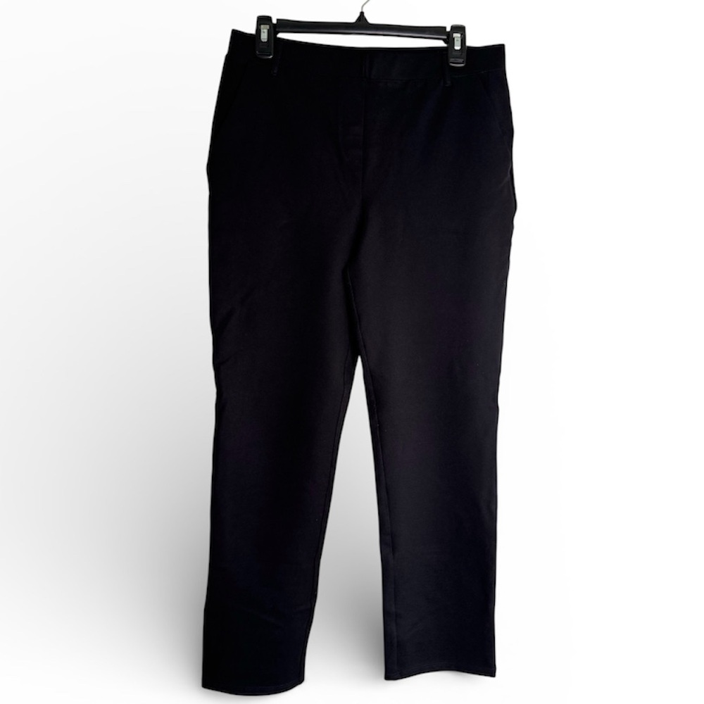 Quince Pull-On Pants Stretchable High Rise Solid Black Size Large Formal Office